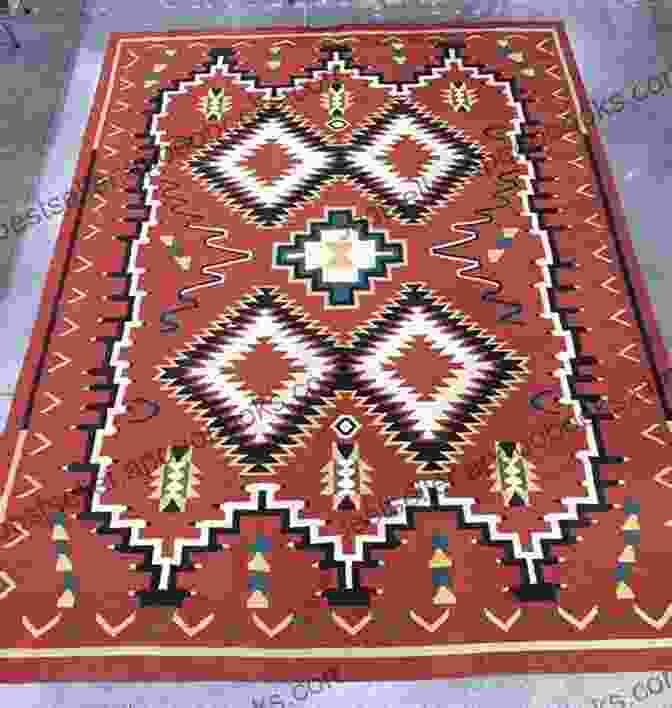 A Close Up Image Of A Traditional Navajo Rug, Displaying Intricate Geometric Patterns MODERN WEAVING: Gain Mastery In Weaving (Learn All You Should Know About Weaving + Several Weaving Projects)