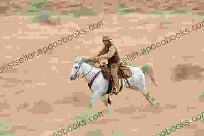 A Lone Cowboy Astride A Magnificent Horse, Galloping Through The Vast Wyoming Wilderness, With Mountains And Blue Sky In The Background. Racing Destiny: Whispers In Wyoming