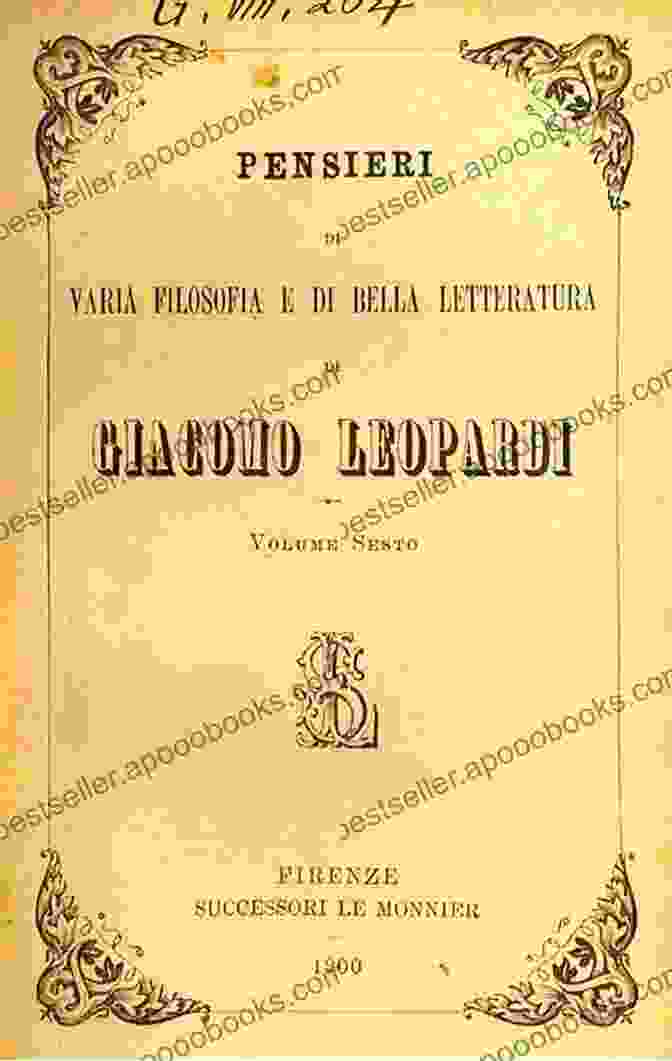 An Image Of Giacomo Leopardi's Zibaldone, A Large, Leather Bound Book With Intricate Gold Tooling Zibaldone Giacomo Leopardi