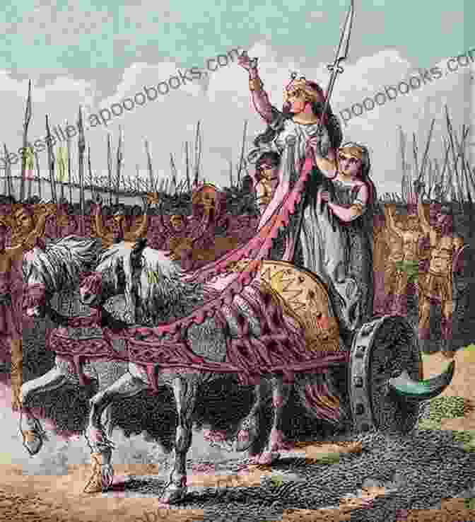 Boudica On A War Chariot, Leading Her Troops Into Battle Against The Romans Rebel Queen: A Novel Michelle Moran