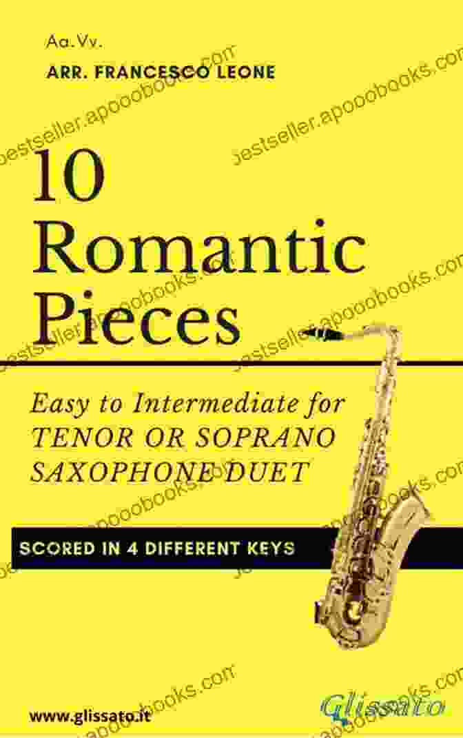 Cover Of 10 Romantic Pieces For Tenor Or Soprano Saxophone Duet Book 10 Romantic Pieces For Tenor Or Soprano Saxophone Duet: Easy To Intermediate