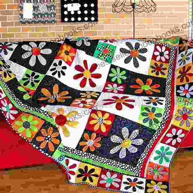 Image Of A Modern Urban Quilt With A Floral Motif In Muted Colors URBAN QUILTING GUIDE: MODERN URBAN QUILT PATTERNS AND PROJECTS FOR ALL LEVEL QUILTERS