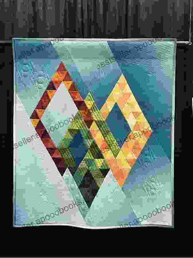 Image Of A Modern Urban Quilt With Geometric Patterns In Shades Of Blue And Yellow URBAN QUILTING GUIDE: MODERN URBAN QUILT PATTERNS AND PROJECTS FOR ALL LEVEL QUILTERS