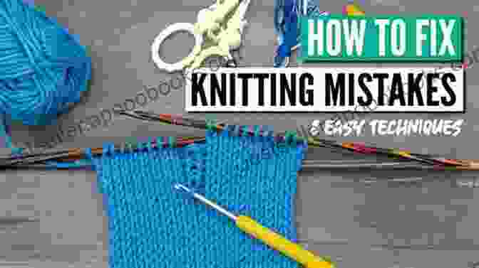 Knitter Using A Crochet Hook To Fix A Mistake In Her Knitting. Learn New Stitches On Circle Looms