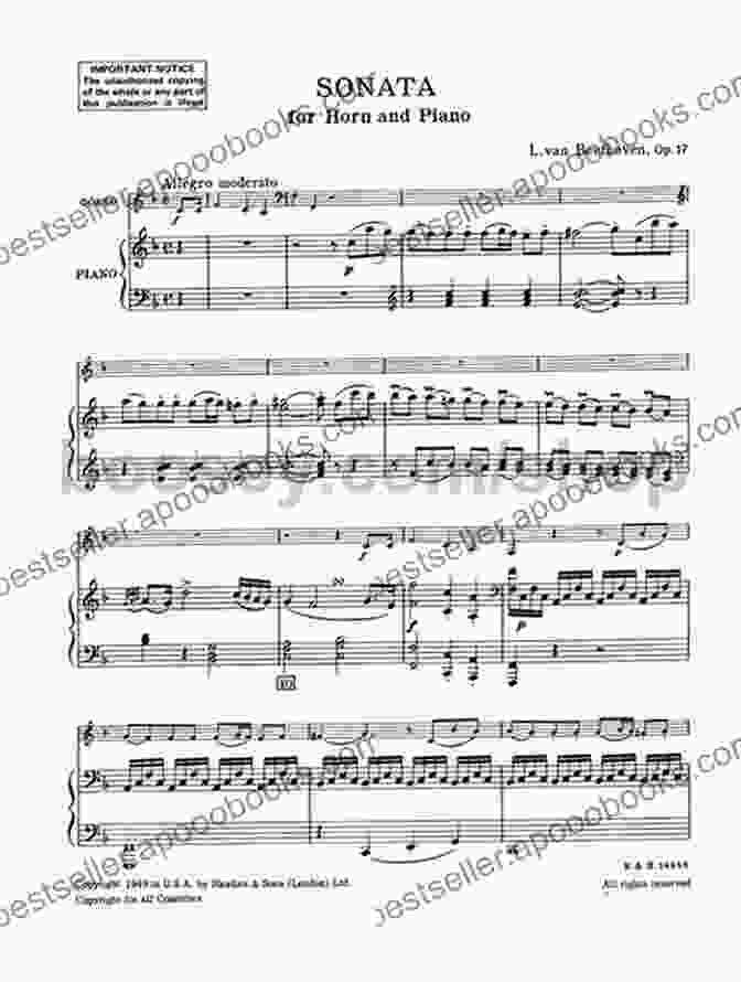 Ludwig Van Beethoven, Sonata For Horn And Piano Sheet Music Easy Classical Masterworks For French Horn: Music Of Bach Beethoven Brahms Handel Haydn Mozart Schubert Tchaikovsky Vivaldi And Wagner