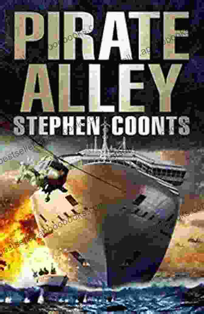 Pirate Alley Book Cover With Palm Trees, A Pirate Ship, And Tommy Carmellini Pirate Alley: A Jake Grafton Novel (Tommy Carmellini 5)