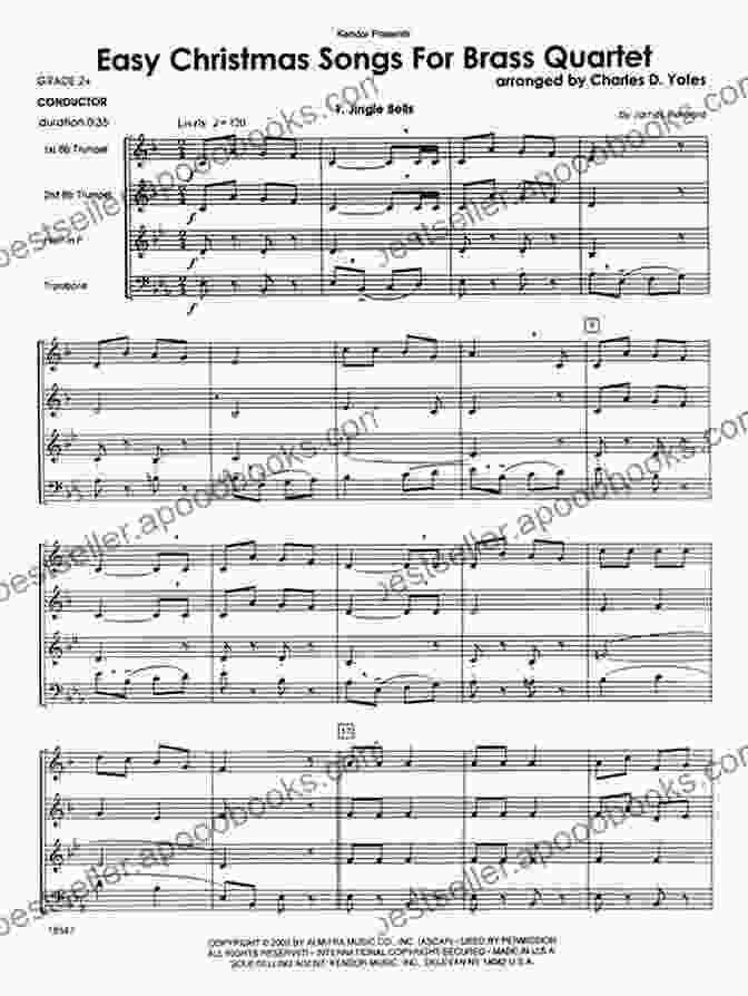 Score Christmas For Four Brass Quartet (Score) Christmas For Four Brass Quartet: Medley Of 10 Christmas Carols