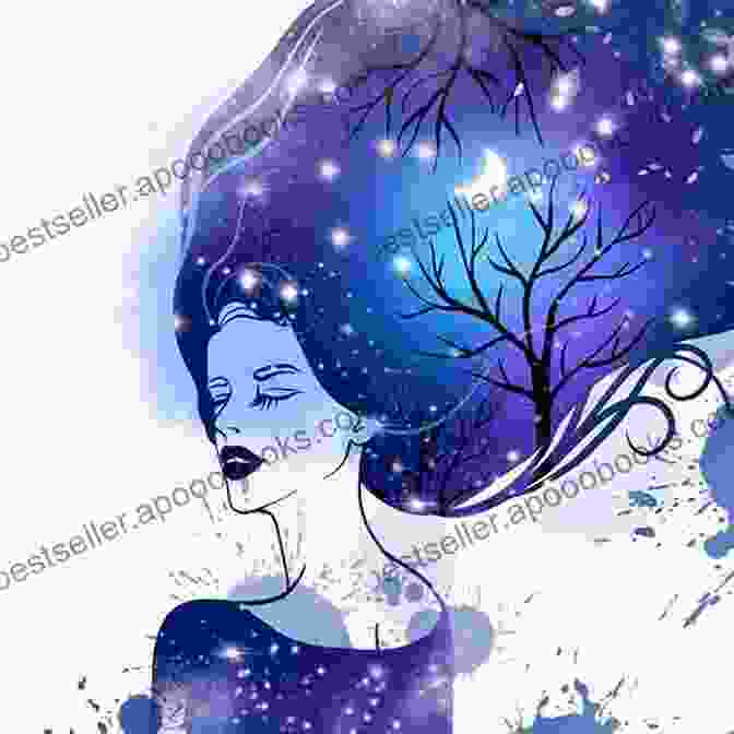 Unquiet Stars Book Cover; A Starry Night Sky With A Woman's Silhouette In The Foreground Unquiet Stars Ann K Schwader